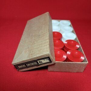 Drueke Plastic Red and White Checkers 30 Pcs
